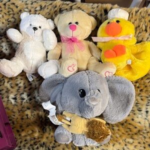 Plush Toy Bundle - Bear, Duck, Elephant
